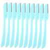 ASAKKURA 10pcs Portable Stainless Steel Eyebrow Hair Trimmers with Protective Cover Professional Eyebrow Razors for Women Compact and Lightweight for Travel and Precision Grooming view 1