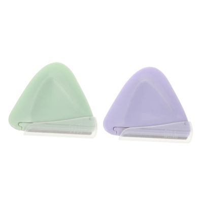 ASAKKURA 2pcs Portable Stainless Eyebrow Trimmers Lightweight Eyebrow Cutters for Home and Travel for Precise Shaping and Grooming Green Purple Colors