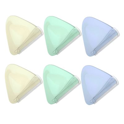 SECFOU 6pcs Stainless Steel Eyebrow Razors Portable Facial Trimmers for Women with Smooth Finish for Home and Travel Use Gift-Ready in Pearl White Green and Purple