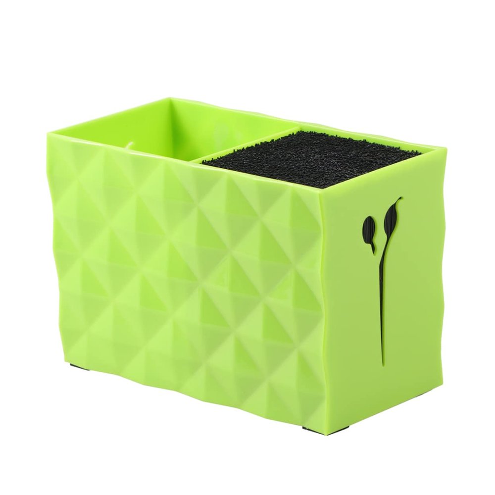 IWOWHERO Scissors Storage Box Organizer Double Slots Non-Slip Hair Tools Holder for Home and Salon Use Green