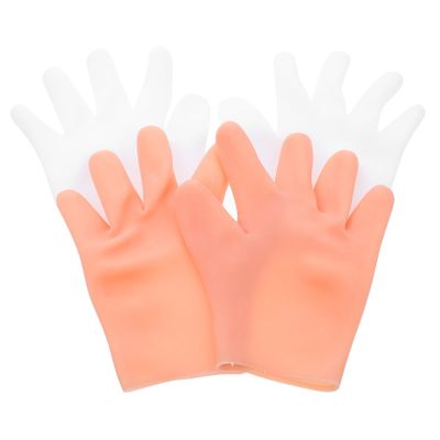 Didiseaon 2pairs Moisturizing Gloves for Hand Care Gloves for Household Use for Dry Skin Treatment and Nighttime Moisturizing White and Skin Tone Colors