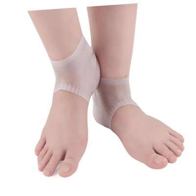 Didiseaon Ultra-lightweight Heel Protector Sleeve for Chapped Heel Socks Crack Set Arch Support White