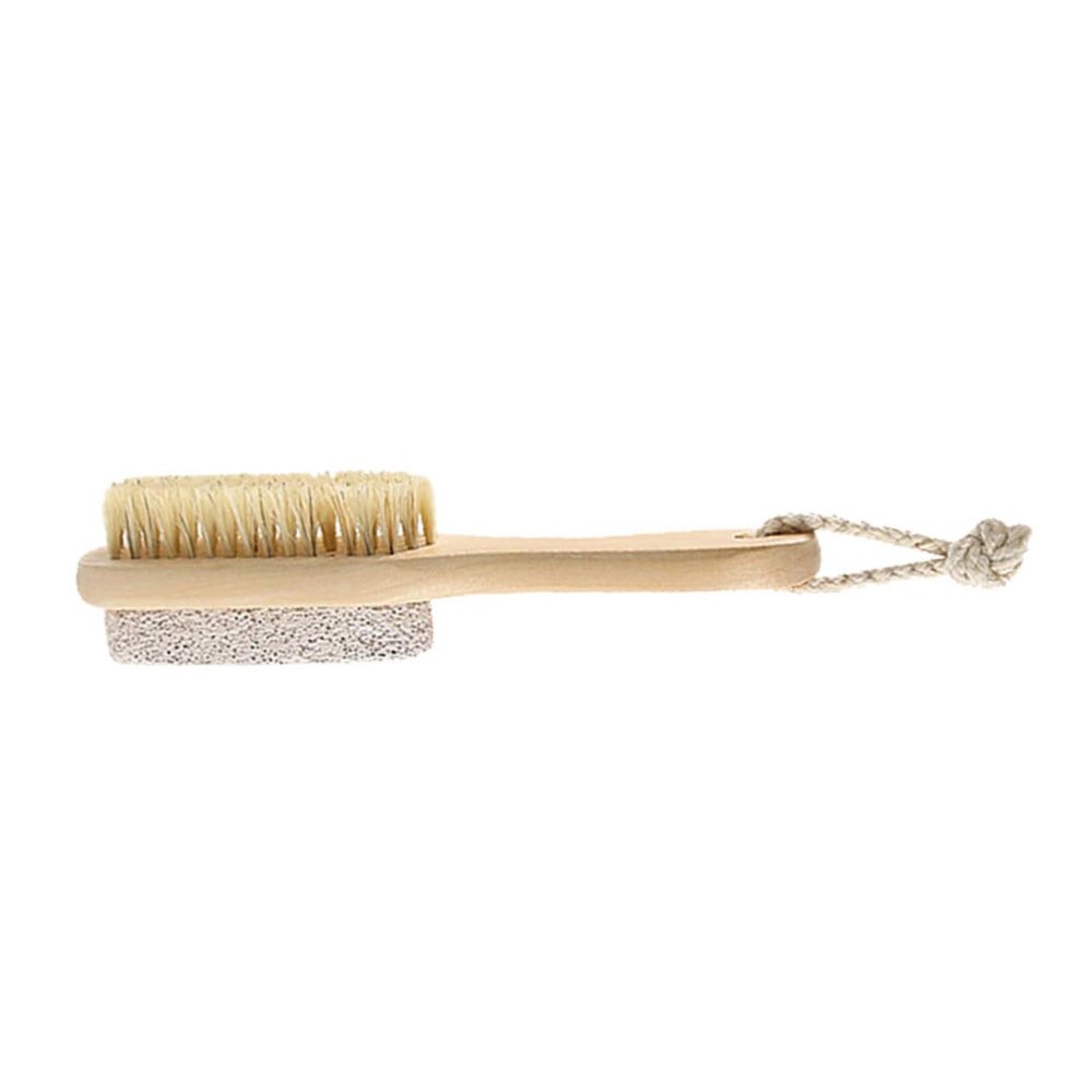 OHPHCALL Remover Foot Brush Pumice Stone Natural Exfoliating Spa Pedicure Tool Wooden Handle Dead Skin Scrubber