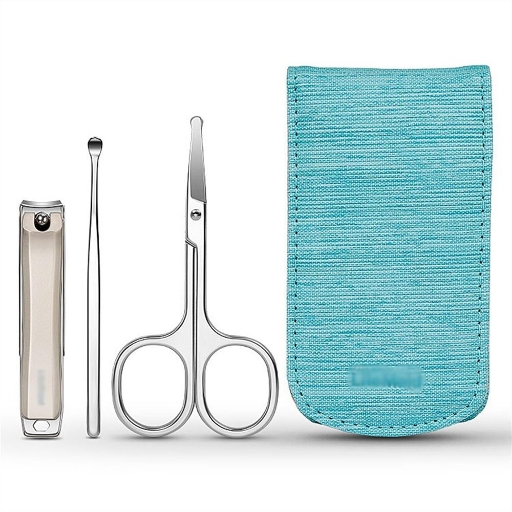 Nail Scissors Set Nail Clipper Sets, Portable Manicure Kits, Nail Clippers, Nail Files and Ear Picks, Personal Nail Care Tools for Men and Women Nail Clipper Set(B)