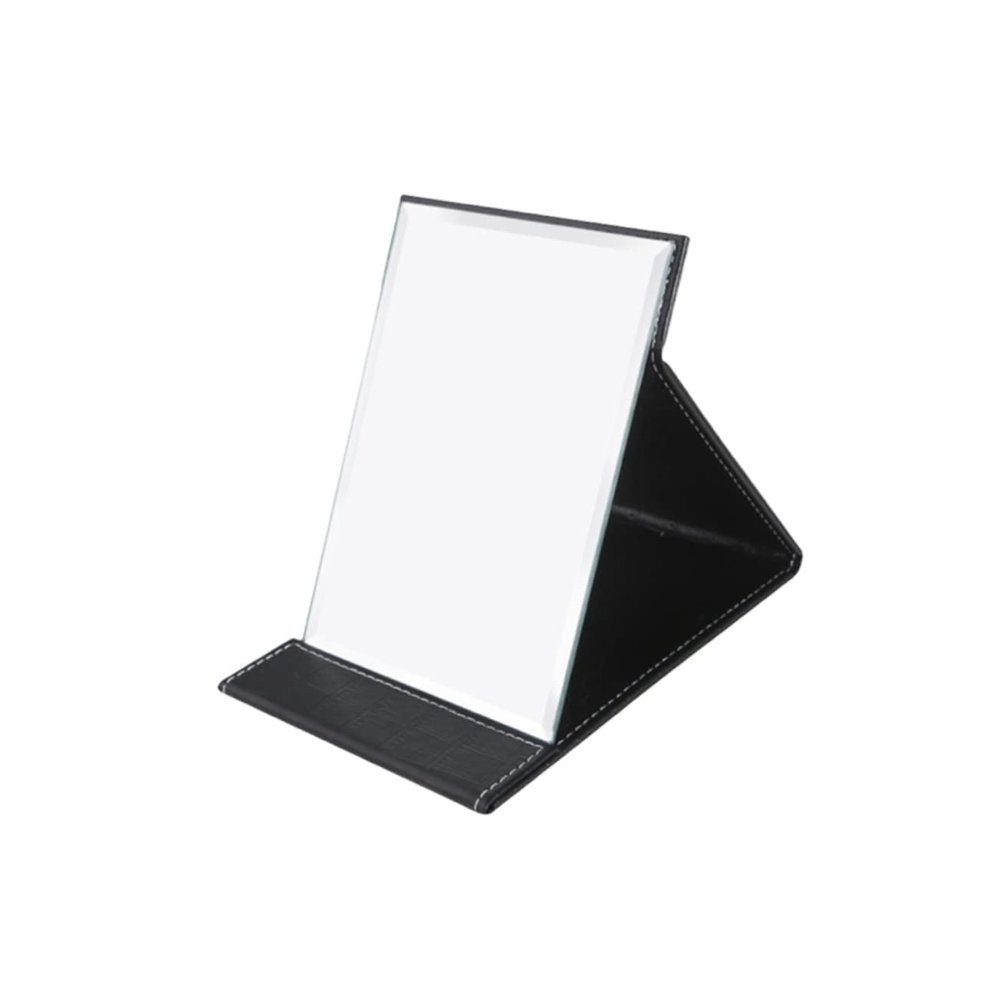 OHPHCALL Foldable Makeup Mirror Medium Minimalist Cosmetic Mirror for Travel Compact Design Black Material for Reflection and Stylish Daily Use