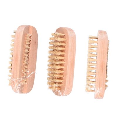 Didiseaon 4pcs Double-sided Nail Brush Wood Bristle Massage Brush for Nail Dust Cleaning Manicure and Pedicure Tools for Salon and Home Use