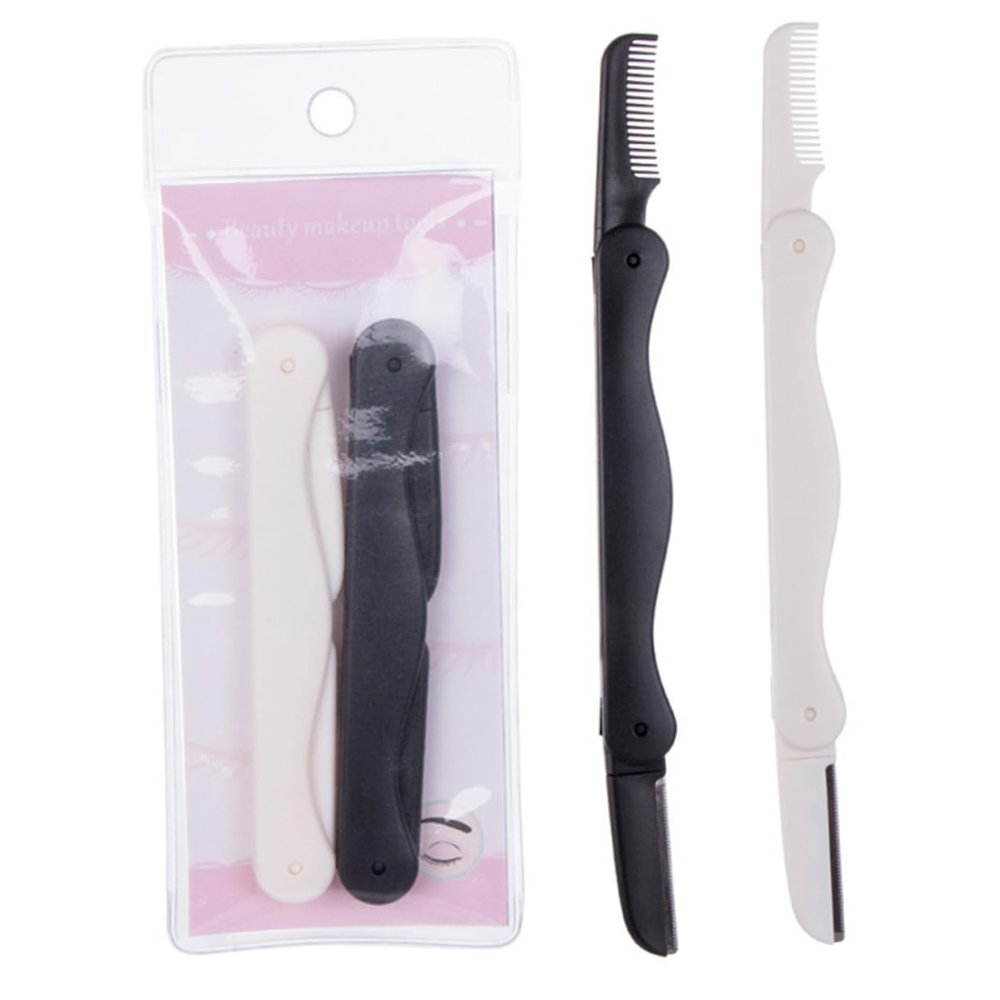 NULYLU 6pcs Eyebrow Razor Knife Set in Facial Razor Life Eyebrow Trimmer Women Dermaplane Travel Easy Storage Double-sided Comb