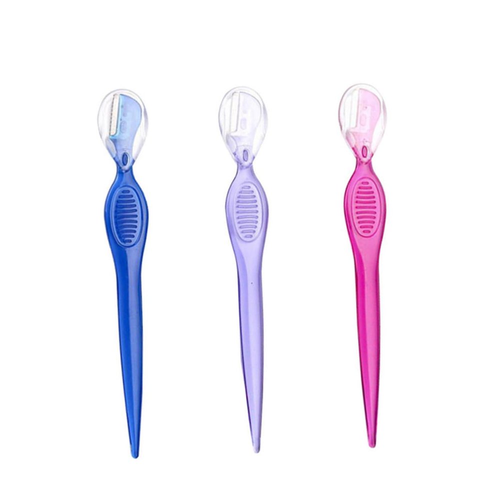 VINTORKY 3pcs Stainless Steel Eyebrow for Precise Trimming Lightweight Design Non- Grip Travel-Friendly Beauty Tool Transparent for Women and Girls