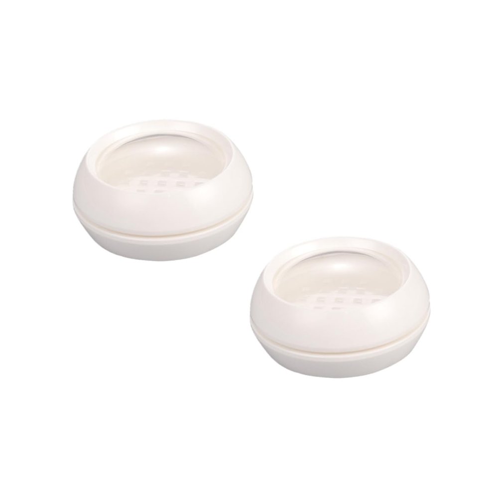 VINTORKY 2pcs Portable Double Layer Loose Powder Container Mesh Interlayer Travel-friendly Cosmetic Case for Women and Girls Material