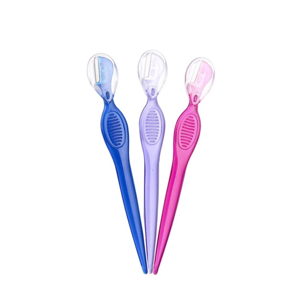 VINTORKY 3pcs Makeup Tools Stainless Steel Eyebrow Razors Shaper Trimmer Scissors for Women Girls