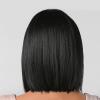 kfzhenqi Short Bob Wig Straight Hair Wig with Bangs Shoulder Length Straight Wig Synthetic Flat Bangs Bob Wig Full Hair Wigs Daily Wigs For Women 12 In Brown Black view 3