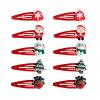 10PCS Christmas Hair Clips,Cute Red Christmas Hat Antlers Santa Clause Reindeer Snowman Hair Clips Metal Snap Hair Barrettes, Xmas Hair Accessories Gifts for Women view 1