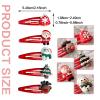 10PCS Christmas Hair Clips,Cute Red Christmas Hat Antlers Santa Clause Reindeer Snowman Hair Clips Metal Snap Hair Barrettes, Xmas Hair Accessories Gifts for Women view 2