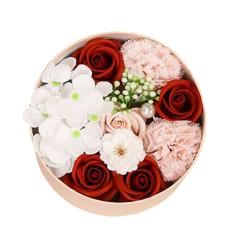 Floral Scented Bath Soap Rose Flower Petals, Bath Soap Rose Flower, Floral Scented Soap Rose Petals Body Soap in Gift Box, Gift for Birthday/Valentine's Day/Mother's Day