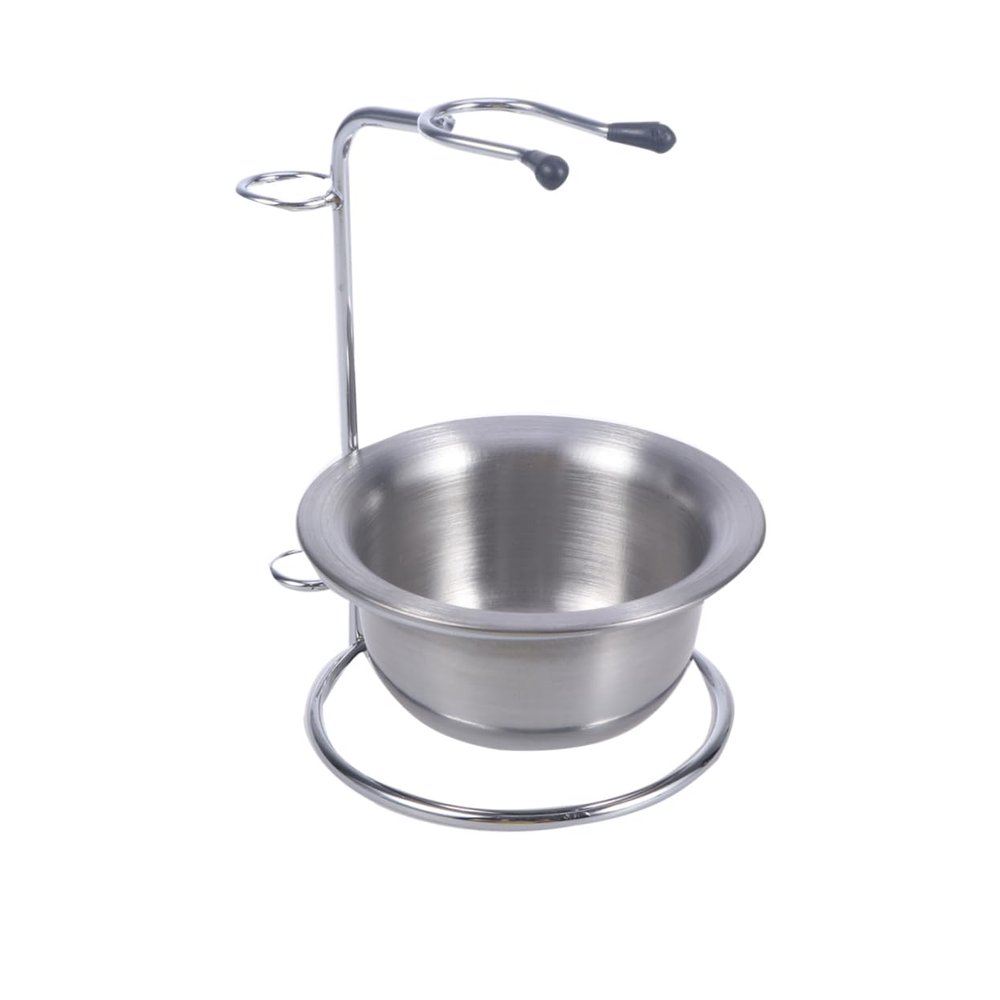Baluue Stainless Steel Shaving Stand Bowl Holder for Razors Brush Organized Stand Brush and Razor Models