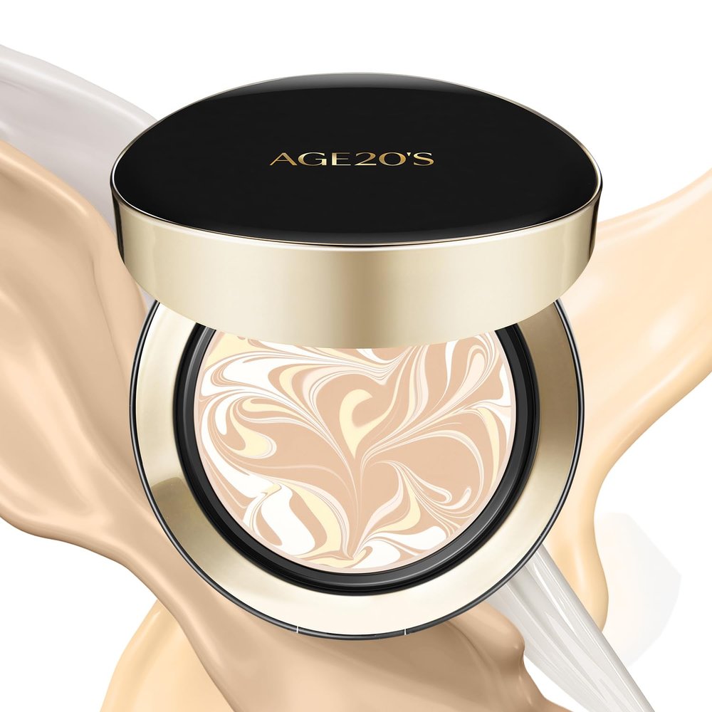 AGE20'S Signature Essence Pact SPF 50+ | Pack of 1 | 17N IVORY | Cream Foundation, Dewy Finish, Natural Coverage | Korean Cushion Foundation