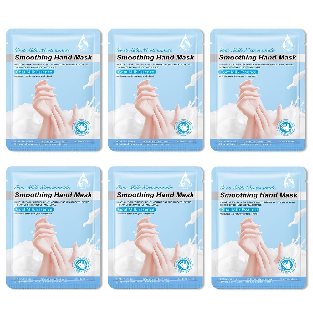 JunKuJK 6PCS Hand Masks,Hydrating Hand Masks Moisturizing Gloves Overnight for Dry Cracked Hands,Daily Hand Care Hand Masks Gift Set for Women and Men I
