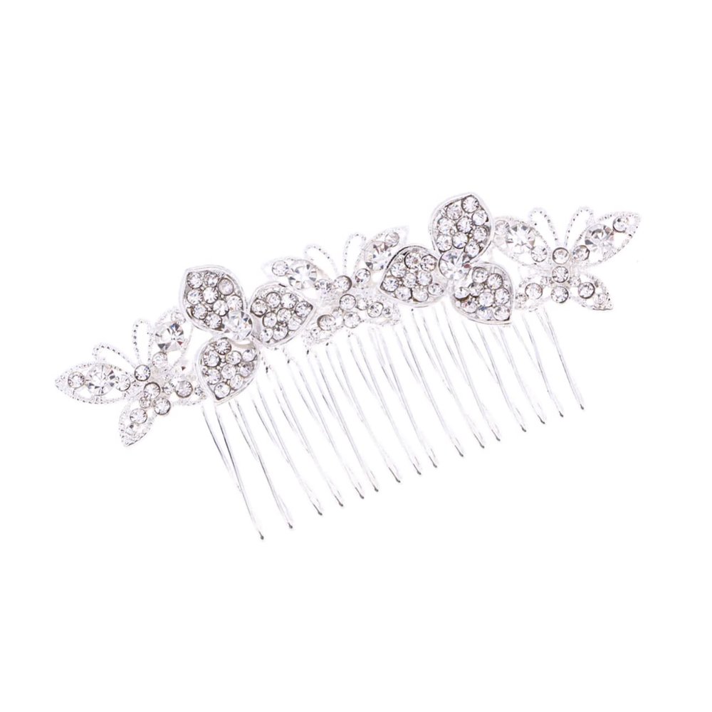 BIUDECO Crystal Rhinestone Hair Side Comb Headdress for Women and Girls Elegant Wedding Inserted Comb Accessory Material for Bridal and Special Occasions