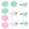 10 Pieces Starfish Hair Clips Shell Pearl Seashell Hair Clip Set, Mermaid Hair Accessories Clip Set for Summer Beach Headwear Styling Accessories for Women view 1