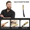 FEISIER Straight Razors for Men, Professional Straight Single Edge Razor Kit, Silicone Handle Straight Razor with Guard,Stainless Steel Barber Razor for Shaving,Salon Shavette,10 Blades Included view 4