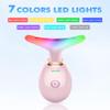 SDKWDH Red-Light-Therapy-for-Face-and-Neck, 7 Color Face Massager Tool for Wrinkles, Double Chin, Vibrating Facial Massager with Thermals for Skin Care, Glossy Pink view 2