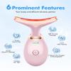 SDKWDH Red-Light-Therapy-for-Face-and-Neck, 7 Color Face Massager Tool for Wrinkles, Double Chin, Vibrating Facial Massager with Thermals for Skin Care, Glossy Pink view 3