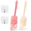 2Pack Back Scrubber for Shower Loofah with Long Handle, Shower Brush for Body, 17 Loofah on a Stick for Men Women Bathing Accessories, Scrubber Sponge for Exfoliating Bath Brushes (Beige & Pink) view 1