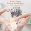 2Pack Back Scrubber for Shower Loofah with Long Handle, Shower Brush for Body, 17 Loofah on a Stick for Men Women Bathing Accessories, Scrubber Sponge for Exfoliating Bath Brushes (Beige & Pink) view 3