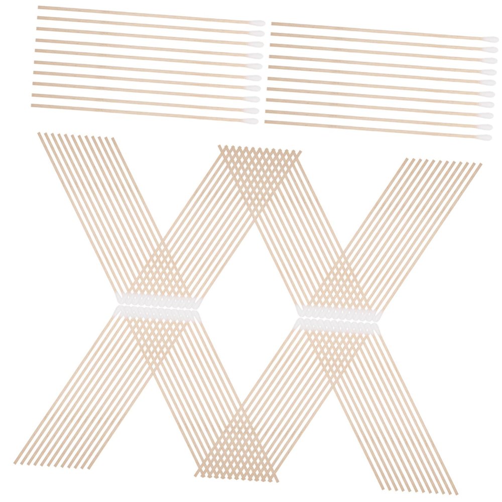 OHPHCALL 100pcs Cotton Swabs Long Handle Cotton Buds for Cleaning Makeup Removal Medical Swabs Sanitary Round Tip