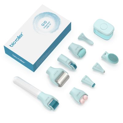 Gdbanlimi 10 in 1 Derma Roller Kit, 0.25mm Microneedling Roller Microneedle Derma Roller with, Facial Beauty Roller Skin Care Tools, 10 Replaceable Heads and Storage Case