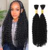 Human Braiding Hair for Boho Braids Human Hair Braiding Hair Curly Boho Hair for Braiding Knotless 100g 26 Inch 12A Deep Wave Bulk Human Hair for Braiding Bohemian 2 Bundles/Pack Natural Color view 1