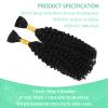 Human Braiding Hair for Boho Braids Human Hair Braiding Hair Curly Boho Hair for Braiding Knotless 100g 26 Inch 12A Deep Wave Bulk Human Hair for Braiding Bohemian 2 Bundles/Pack Natural Color view 2