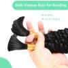 Human Braiding Hair for Boho Braids Human Hair Braiding Hair Curly Boho Hair for Braiding Knotless 100g 26 Inch 12A Deep Wave Bulk Human Hair for Braiding Bohemian 2 Bundles/Pack Natural Color view 4