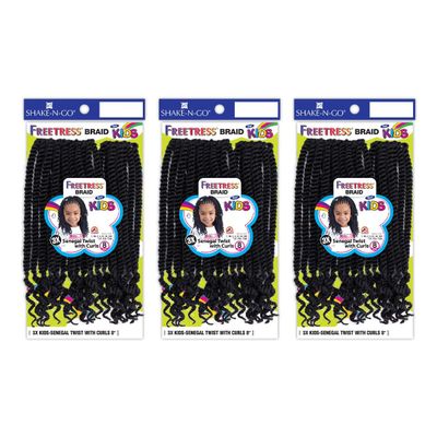 Shake-N-Go 3x senegal Twist With Curls 8", 3-Pack, (T530)