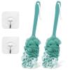 2Pack Back Scrubber for Shower Loofah with Long Handle, Shower Brush for Body, 17 Loofah on a Stick for Men Women Bathing Accessories, Scrubber Sponge for Exfoliating Bath Brushes (Green) view 1