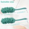 2Pack Back Scrubber for Shower Loofah with Long Handle, Shower Brush for Body, 17 Loofah on a Stick for Men Women Bathing Accessories, Scrubber Sponge for Exfoliating Bath Brushes (Green) view 2