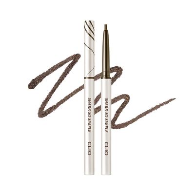 CLIO Sharp So Simple Waterproof Pencil Liner, Eye Pencil, Rich Hyper-Pigmented Color, Smooth Creamy Application, Long-Wearing Matte Finish (4 Colors) (04 DARK BROWN)