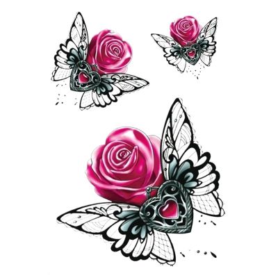 2pcs Peony Flower Arm Tattoo Sticker Waterproof Half Arm Floral Bloosom Body Art Leg Fake Tattoos Women New(004)