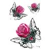 2pcs Peony Flower Arm Tattoo Sticker Waterproof Half Arm Floral Bloosom Body Art Leg Fake Tattoos Women New(004) view 1