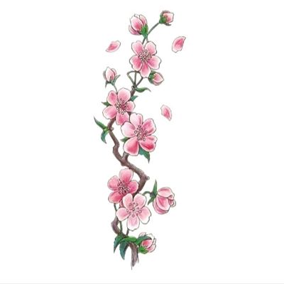 2pcs Lily Sweatpea Flower Temporary Tattoo Stickers For Women Body Art Arm Girl Waist Waterproof Tattoo Sticks(Pink)