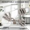 Dangvivi Tattoo Chair for Client with Rolling Stool, Tattoo Bed Table with Storage Baskets, Facial Chair Esthetician Bed, Lash Table Armchair for Eyelash Extensions,Gray(Modern, Grey) view 3
