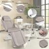 Dangvivi Tattoo Chair for Client with Rolling Stool, Tattoo Bed Table with Storage Baskets, Facial Chair Esthetician Bed, Lash Table Armchair for Eyelash Extensions,Gray(Modern, Grey) view 4