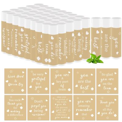 50 PCS Valentine's Day Appreciation Gifts Lip Balms Bulk,Thank You Staff Gifts Lips Care Products for Team Coworkers Teacher Party Volunteers Employee Leaving Farewell