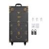 BOPRCSH Rolling Lockable Makeup Train Case, Hairdressing Trolley Stylist Beauty Salon Cosmetic Luggage Travel Organizer Tool Box - 55.12lbs Capacity, Professional Cosmetic Organizer Box for Home view 1