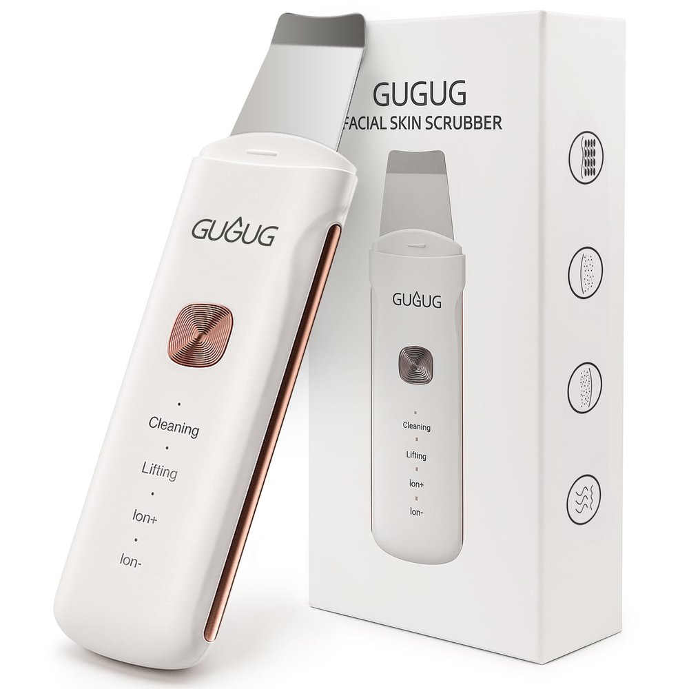 GUGUG Skin Scrubber 4-in-1 Waterproof Facial Spatula for Deep Cleansing, Blackhead Removal Tools, Pore Cleaner for Face