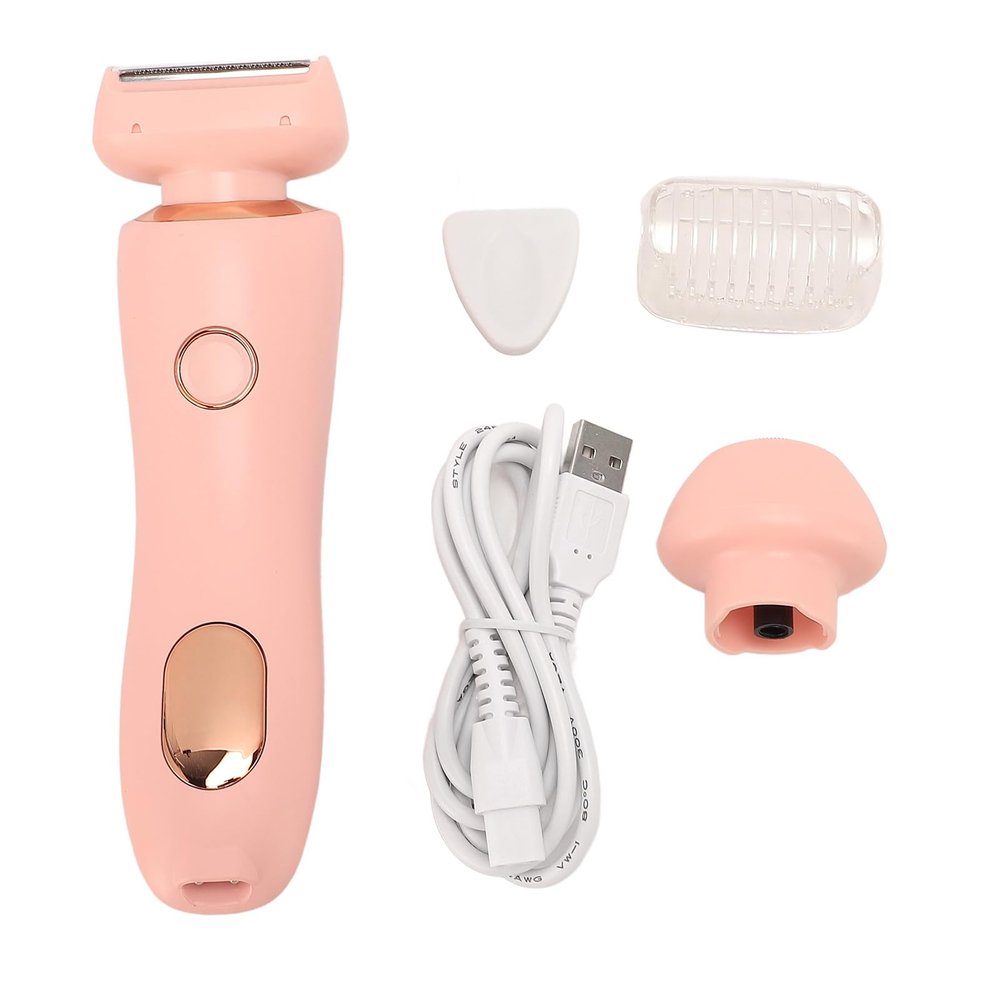 Masyrt 2 in 1 Electric Lady Clipper and Hair Removal Device, Ideal for Pregnant Women - Private Hair Remover and Women Trimmer (Pink)