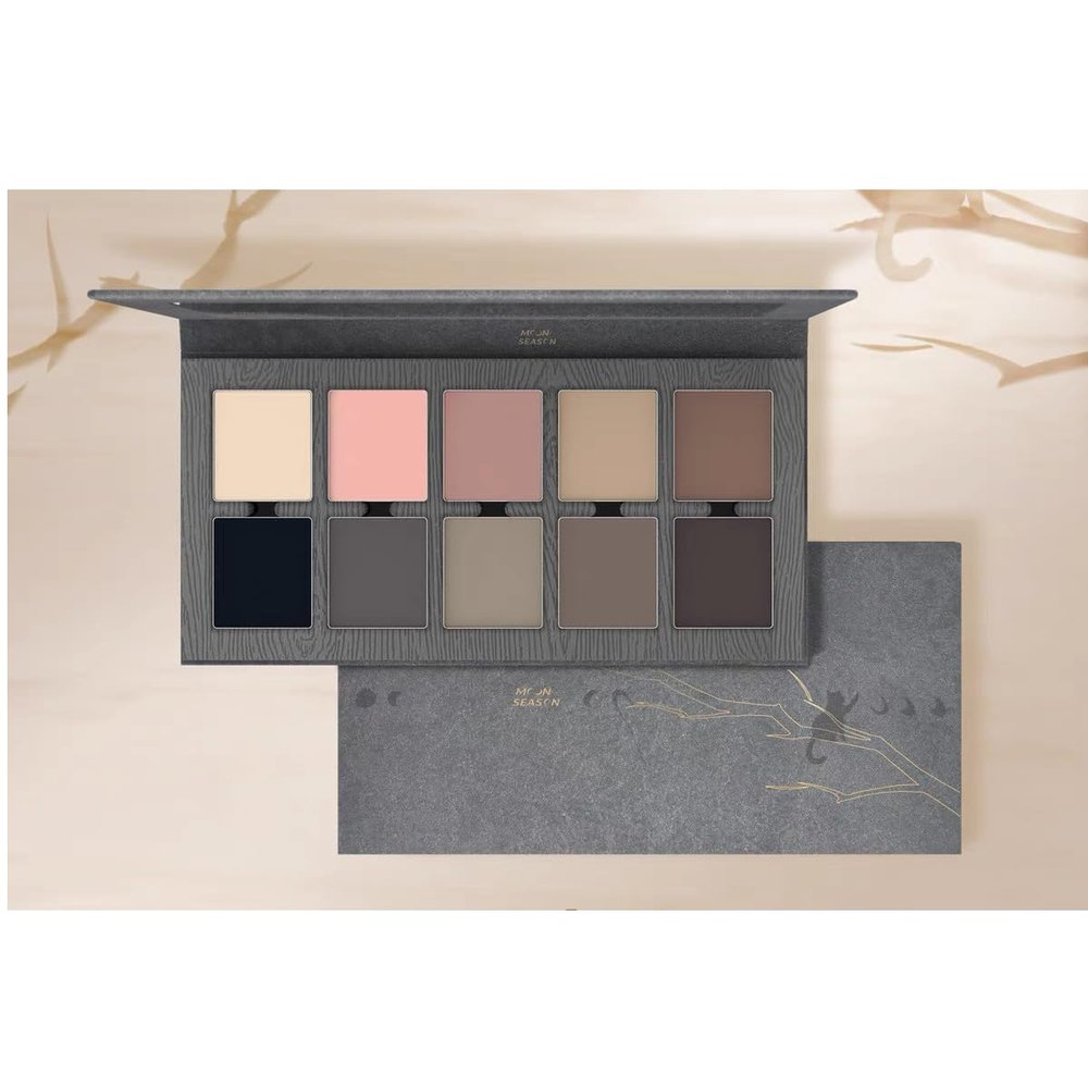 1 PC DRAMO Moon Season 10 Color Grey Nude Matte Palette, All in One Palette Silky Smooth Pigmented Matte Creamy Eyeshadow Palette (005), 15g