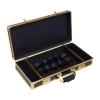 Barber Case Clipper Bag Carrying Case, Portable Professional Stylist Tool Box Salon Hair Cutting Grooming Kit Storage Organizer, for Scissors, Clippers (Black+Gold) view 1
