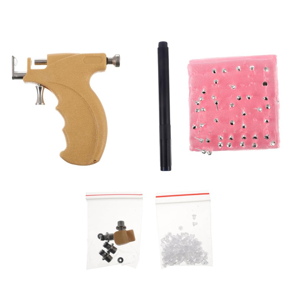 TOVINANNA 1set No Pain Ear Piercing Tools Kit Stainless Steel Ear Piercer for Safe Easy and for Individual Salon Application