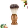 Baluue Men Beard Brush Barbershop Shaving Brush Natural Wood Handle Smooth Shave view 2